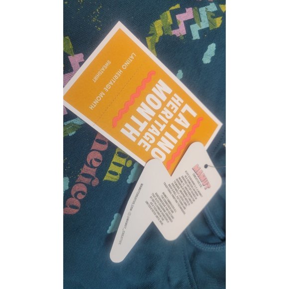 Latino Heritage Month Adult Gender Inclusive Latin America Hooded Sweatshirt Nav - Picture 3 of 8